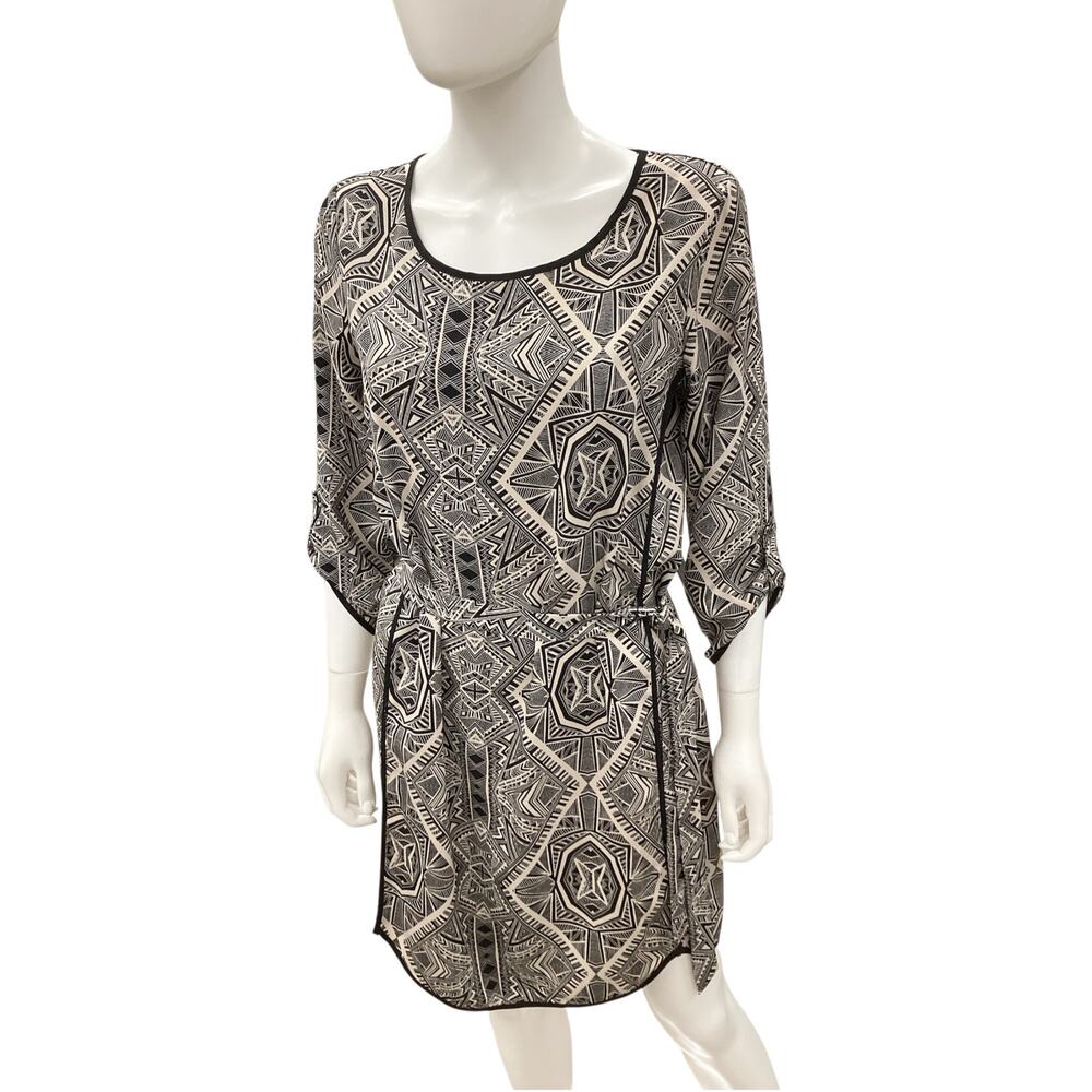 Skies Are Blue For Anthropologie Dress Womens SizeM Lightweight Belt Black&Beige